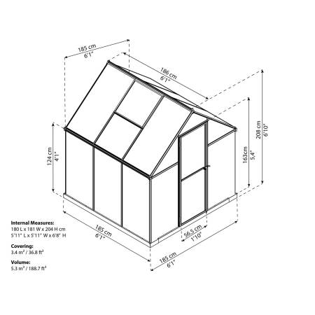 Palram MULTILINE 6X6 polykarbonátový skleník