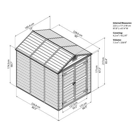 Palram Skylight 6x8 hnědý zahradní domek