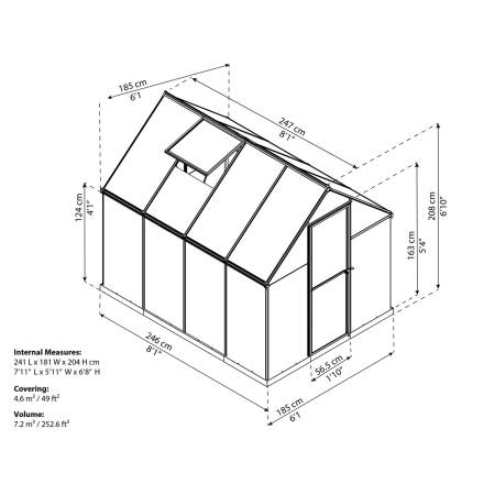 Palram MULTILINE 6X8 polykarbonátový skleník