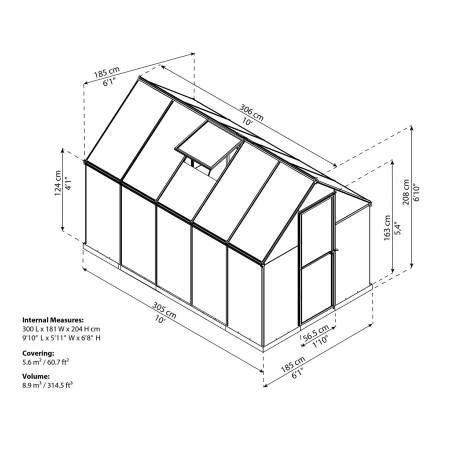 Palram MULTILINE 6X10 polykarbonátový skleník